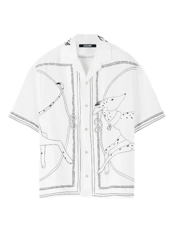 browns Jacquemus dog-print short-sleeve shirt | Browns Shirts