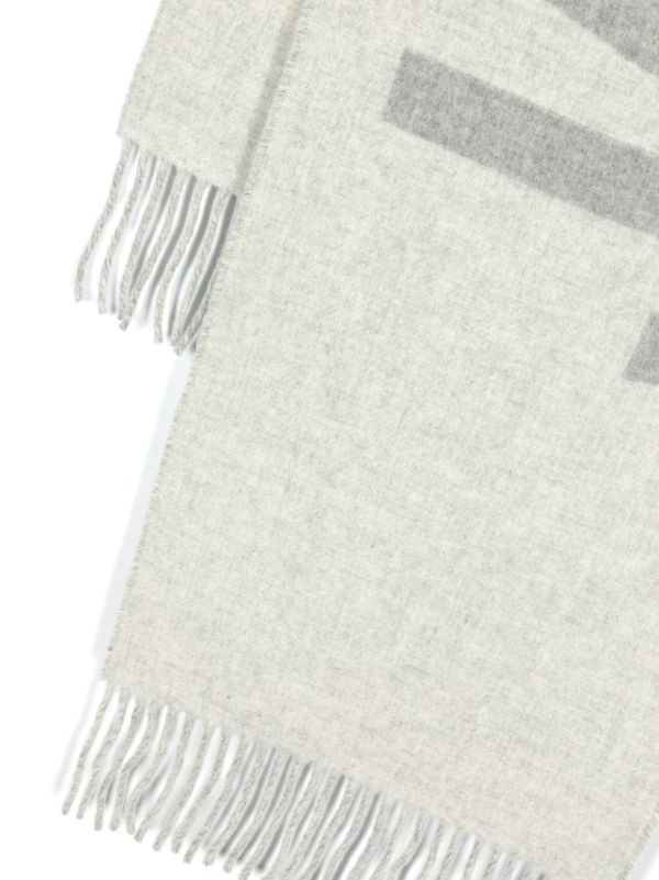 Browns Jacquemus Grey L'écharpe Logo Jacquard Wool Scarf | Browns Scarves