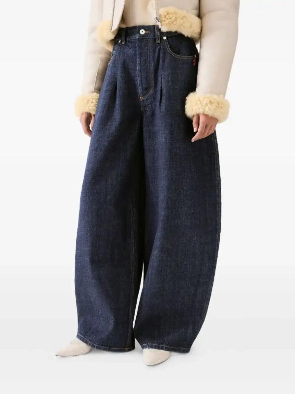 Browns Jacquemus Le De-Nîmes Ovalo Pleated Jeans | Browns Wide-Leg Jeans