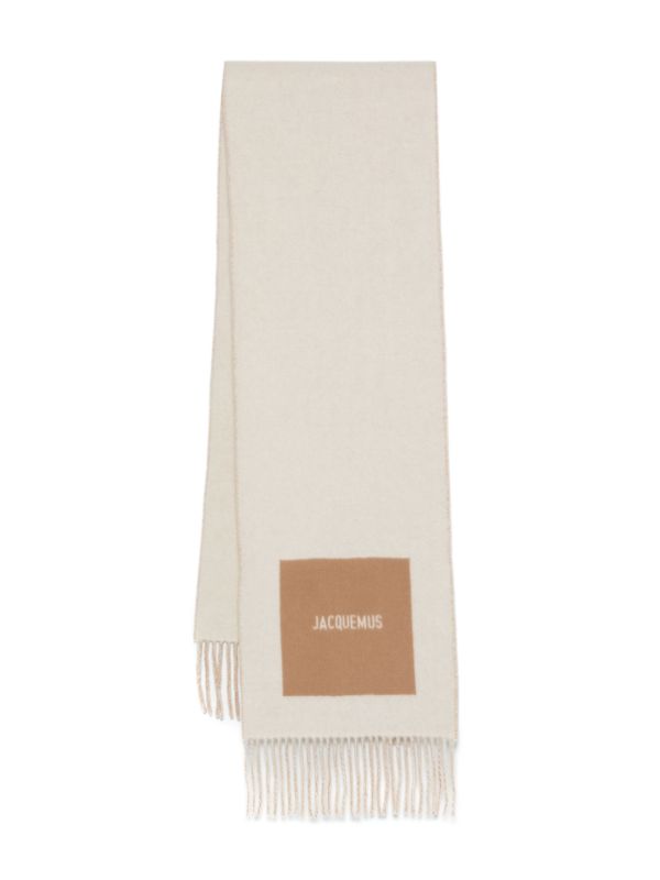 browns Jacquemus Neutral Logo Jacquard Scarf | Browns Scarves