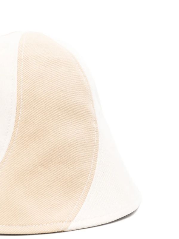 Browns Jacquemus Neutrals Striped Cotton Bucket Hat | Browns Hats