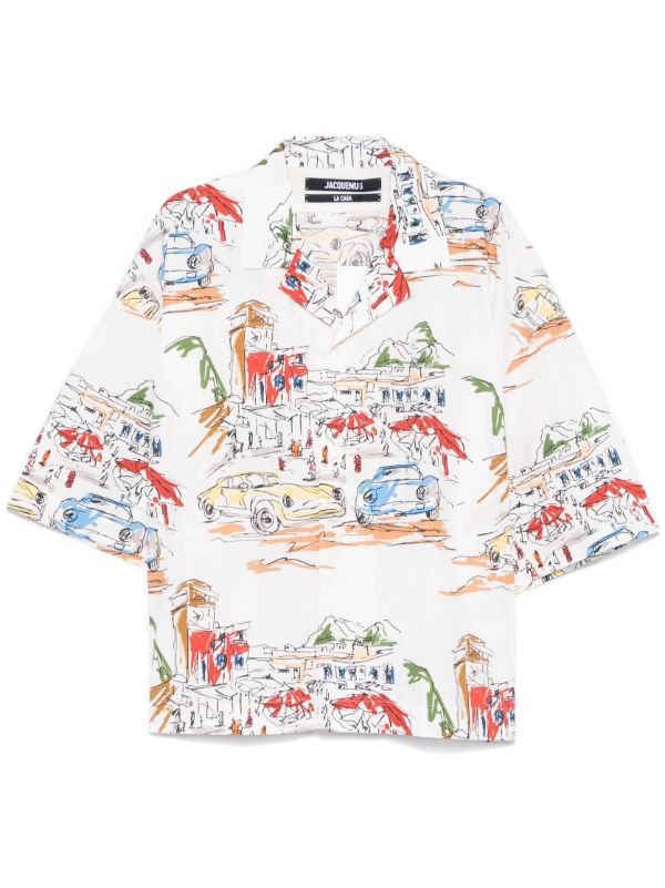 browns Jacquemus Printed Cotton Shirt | Browns Shirts