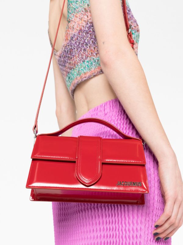 Browns Jacquemus Red Le Grand Bambino Patent Leather Top Handle Bag | Browns Top Handle Bags