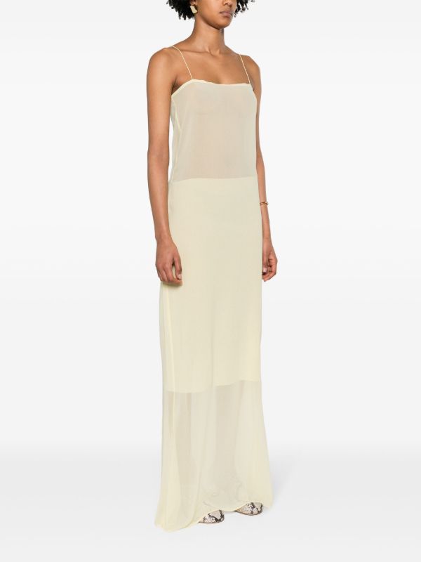 Browns Jacquemus Yellow La Robe Brezza Mousseline Slip Dress | Browns Evening Dresses