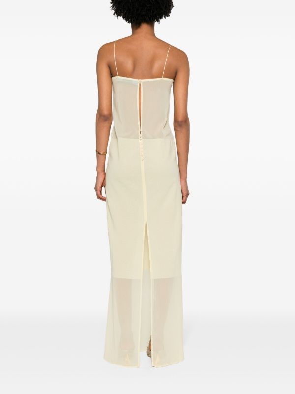Browns Jacquemus Yellow La Robe Brezza Mousseline Slip Dress | Browns Evening Dresses