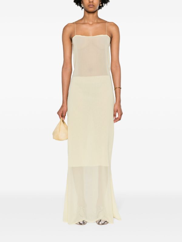 browns Jacquemus Yellow La Robe Brezza Mousseline Slip Dress | Browns Evening Dresses