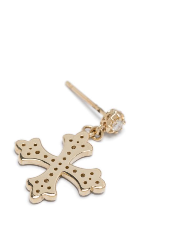 Browns Jacquie Aiche 14kt Yellow Gold Cross Diamond Earring | Browns Earrings