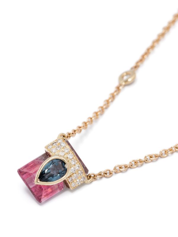 Browns Jacquie Aiche 14kt Yellow Gold Pendant Diamond Necklace | Browns Necklaces