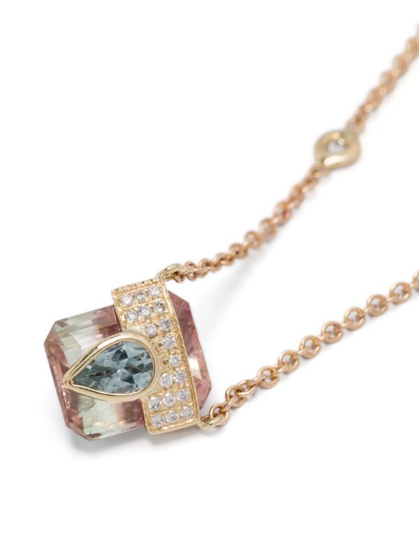 Browns Jacquie Aiche 14kt Yellow Gold Pendant Diamond Necklace | Browns Necklaces