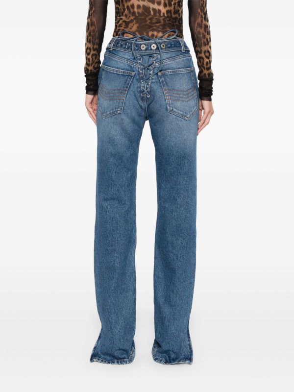Browns Jean Paul Gaultier Lace-Up Tapered Jeans | Browns Tapered Jeans