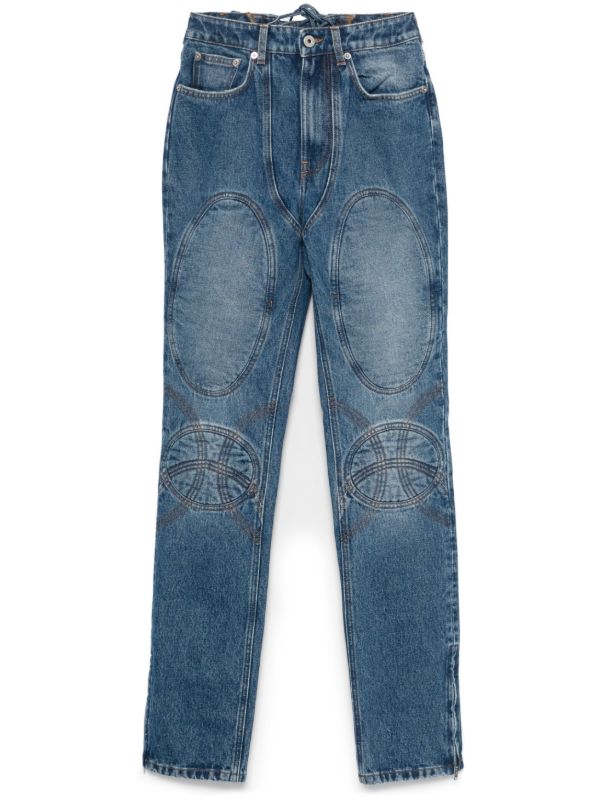 browns Jean Paul Gaultier Lace-Up Tapered Jeans | Browns Tapered Jeans