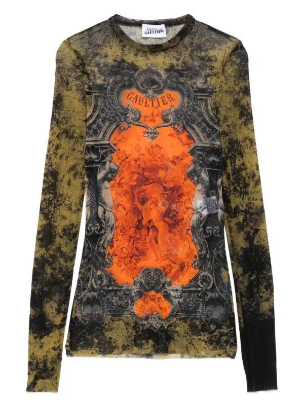 browns Jean Paul Gaultier logo-print top | Browns T-Shirts & Jersey Shirts