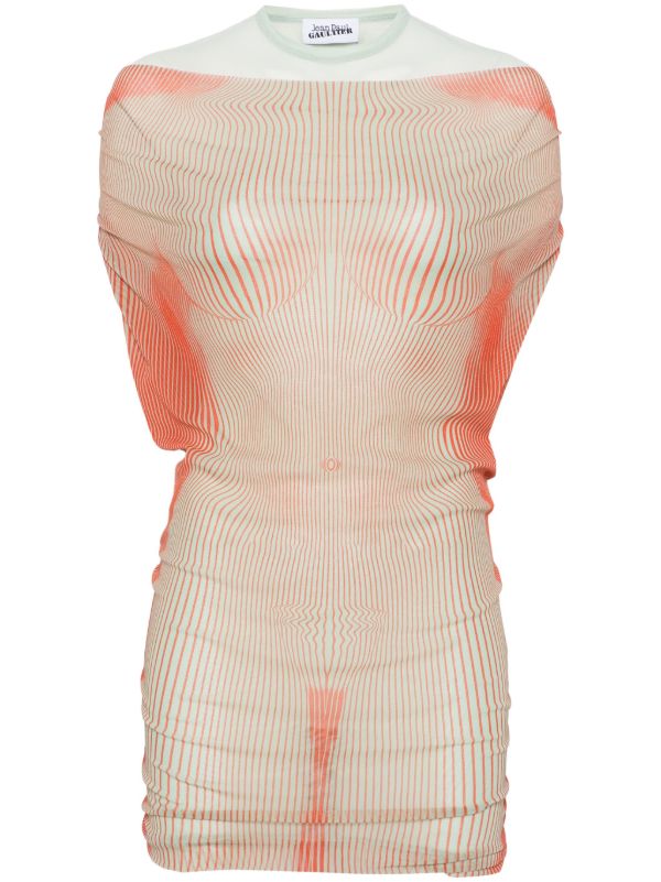 browns Jean Paul Gaultier Orange Trompe L'Oeil Dress | Browns Day Dresses
