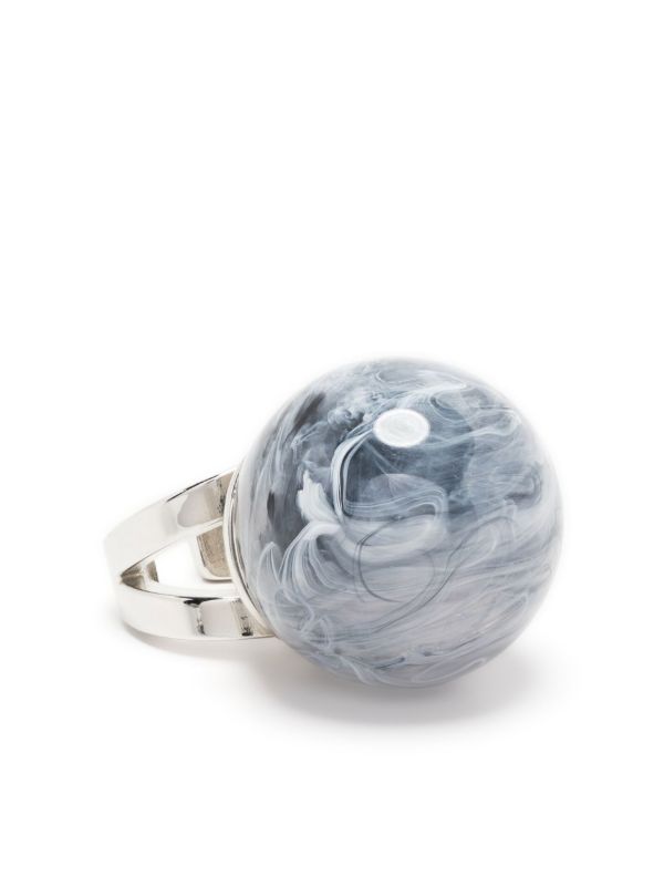 browns Jean Paul Gaultier X La Manso Silver-tone Crystal Ball Ring | Browns Rings