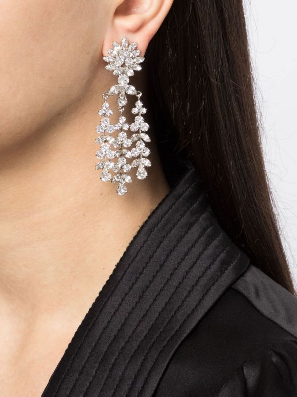 Browns Jennifer Behr Silver-Tone Drop Crystal Earrings | Browns Earrings