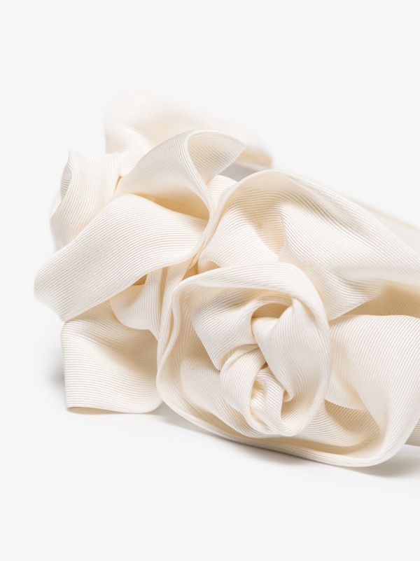 Browns Jennifer Behr White Rosette Silk Headband | Browns Hair Accessories