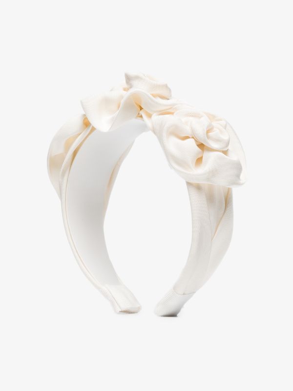 browns Jennifer Behr white Rosette silk headband | Browns Hair Accessories