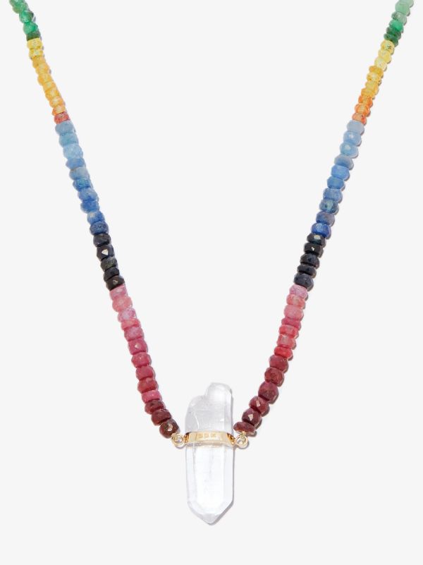 browns JIA JIA 14K Yellow Gold Dark Rainbow Beaded Quartz Necklace | Browns Fine Necklaces