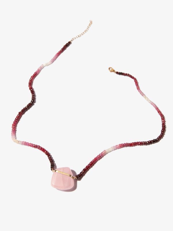 Browns JIA JIA 14K Yellow Gold Rose Quartz Beaded Ruby Necklace | Browns Fine Necklaces