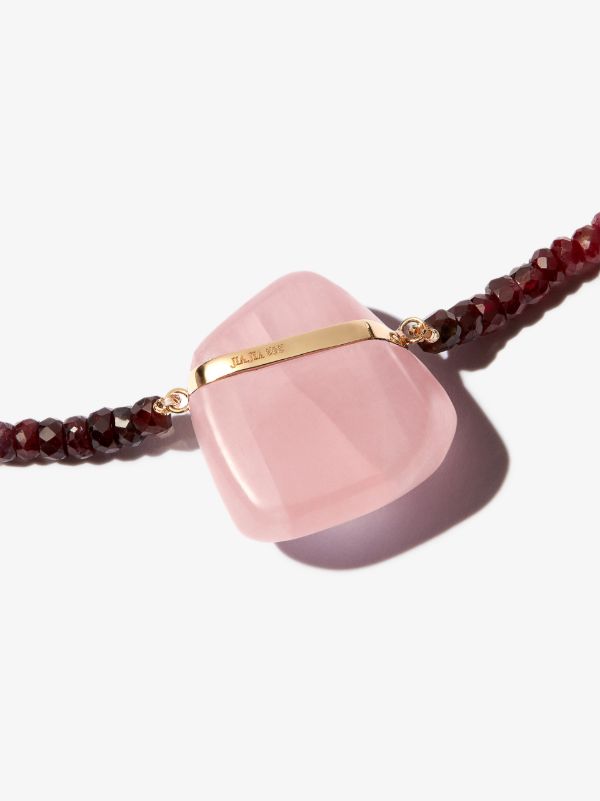 Browns JIA JIA 14K Yellow Gold Rose Quartz Beaded Ruby Necklace | Browns Fine Necklaces