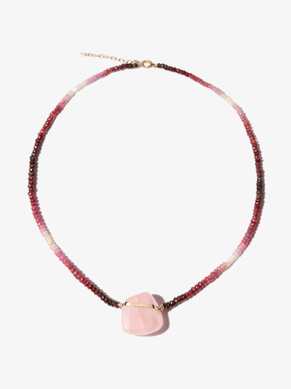 browns JIA JIA 14K Yellow Gold Rose Quartz Beaded Ruby Necklace | Browns Fine Necklaces