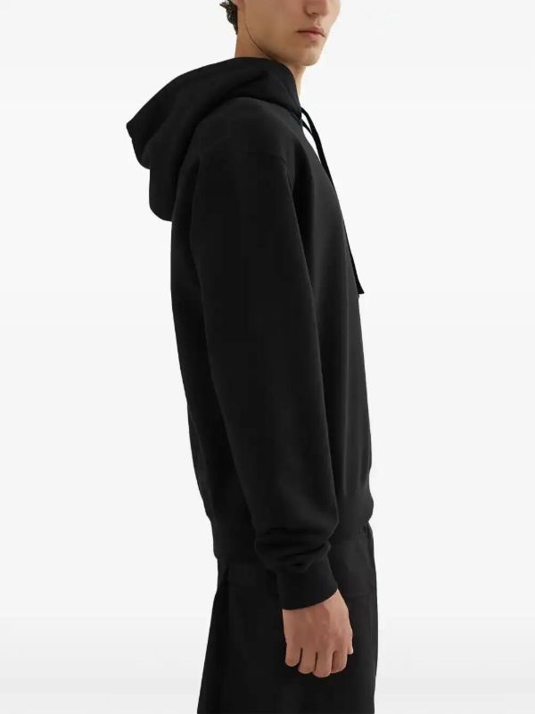 Browns Jil Sander Black Cotton Logo-Print Hoodie | Browns Hoodies
