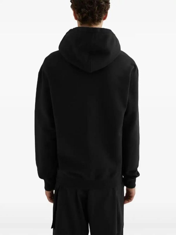 Browns Jil Sander Black Cotton Logo-Print Hoodie | Browns Hoodies
