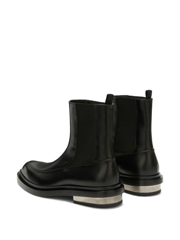 Browns Jil Sander Black Leather Ankle Boots | Browns Boots