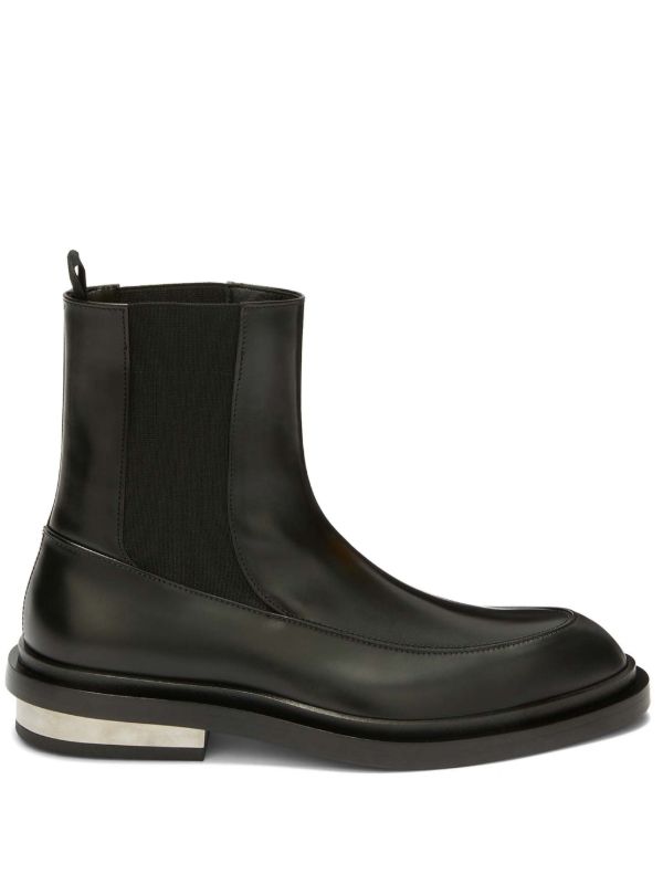 browns Jil Sander Black Leather Ankle Boots | Browns Boots