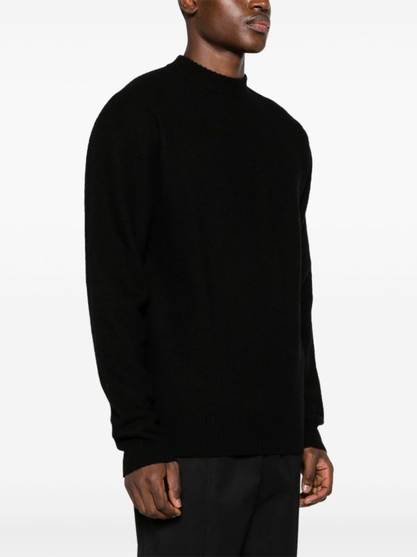 Browns Jil Sander Black Mock-Neck Wool Sweater | Browns Knitted Sweaters