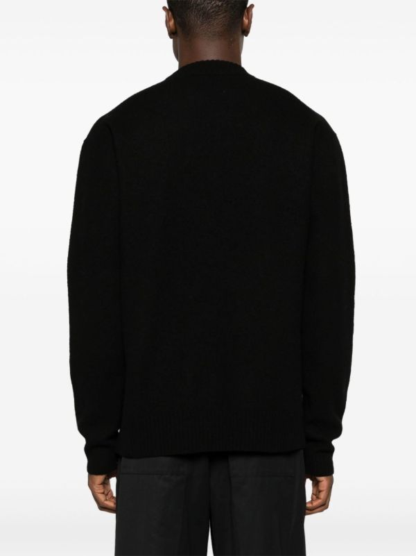 Browns Jil Sander Black Mock-Neck Wool Sweater | Browns Knitted Sweaters