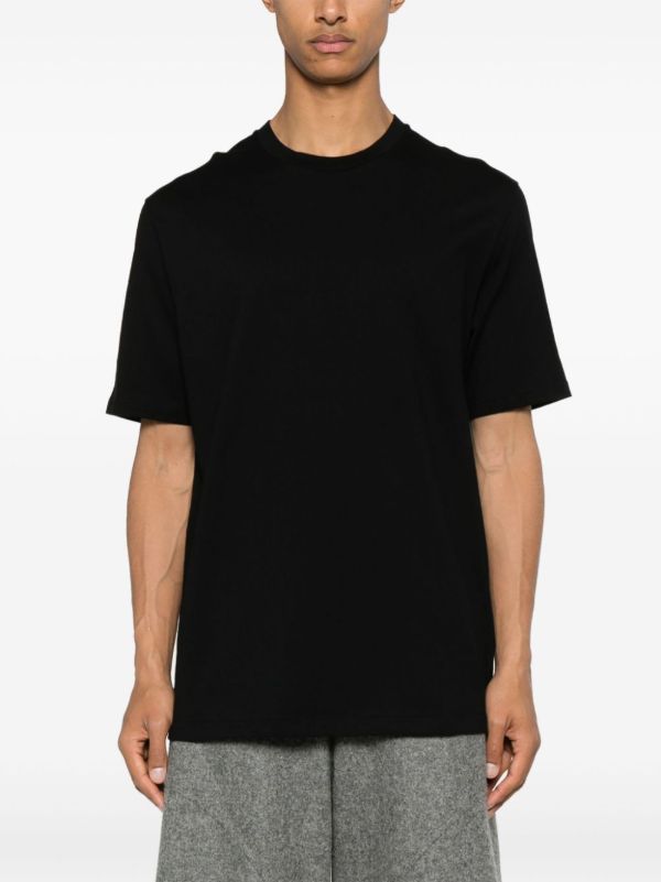 Browns Jil Sander Black Slogan-Print Cotton T-shirt | Browns T-Shirts