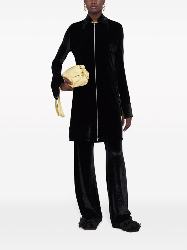 Browns Jil Sander Black Wide-Leg Velvet Trousers | Browns Wide-Leg Pants