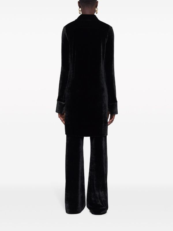 Browns Jil Sander Black Wide-Leg Velvet Trousers | Browns Wide-Leg Pants