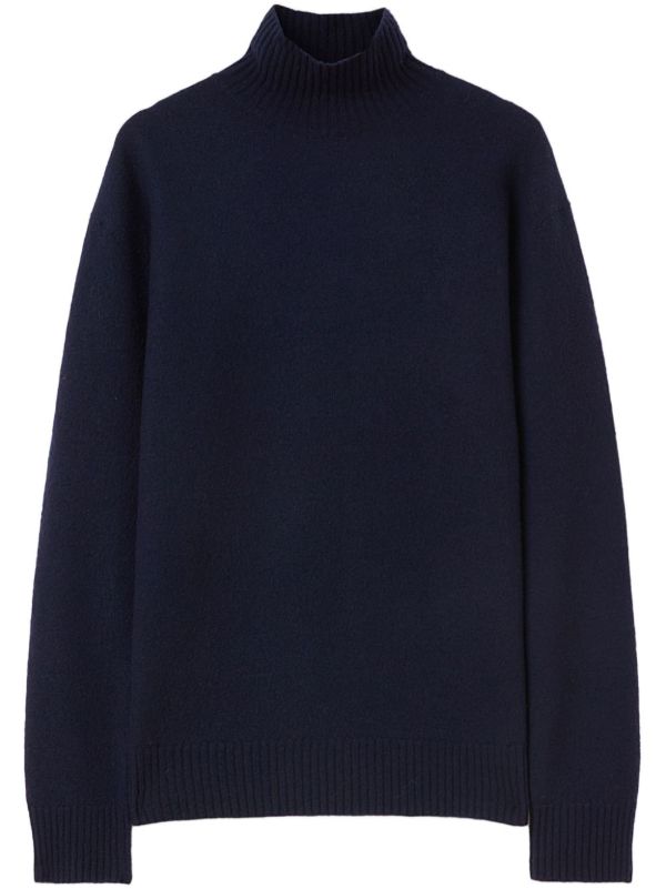 browns Jil Sander Blue Chain-Embellished Wool Sweater | Browns Knitted Sweaters
