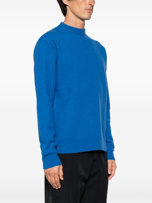 Browns Jil Sander Blue Crew Neck Wool Jumper | Browns Knitted Sweaters