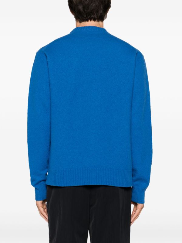 Browns Jil Sander Blue Crew Neck Wool Jumper | Browns Knitted Sweaters