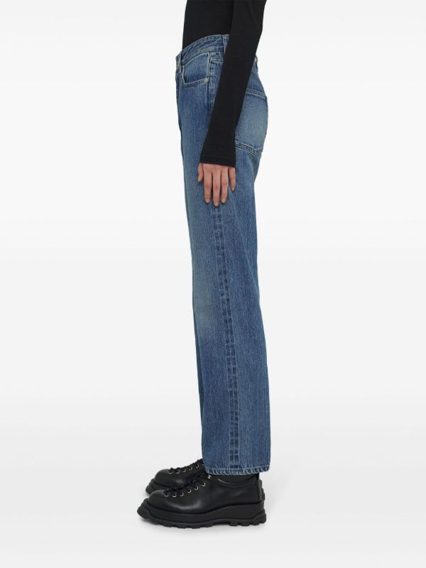 Browns Jil Sander Blue Mid-Rise Straight Jeans | Browns Straight-Leg Jeans