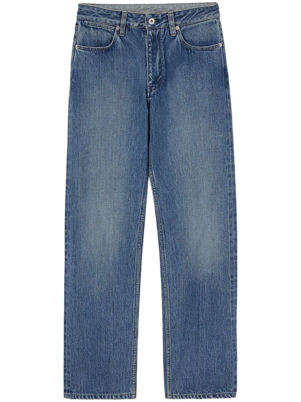 browns Jil Sander Blue Mid-Rise Straight Jeans | Browns Straight-Leg Jeans