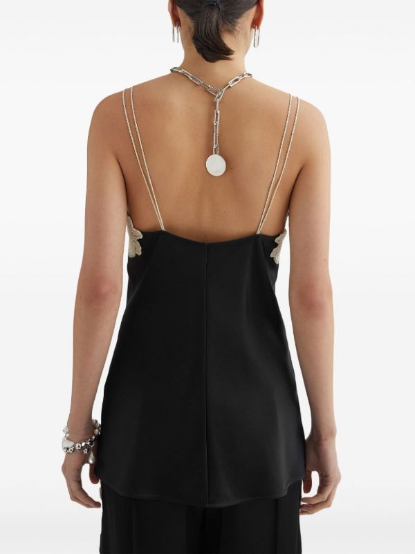 Browns Jil Sander Floral-Embroidered Top | Browns Vests & Tank Tops