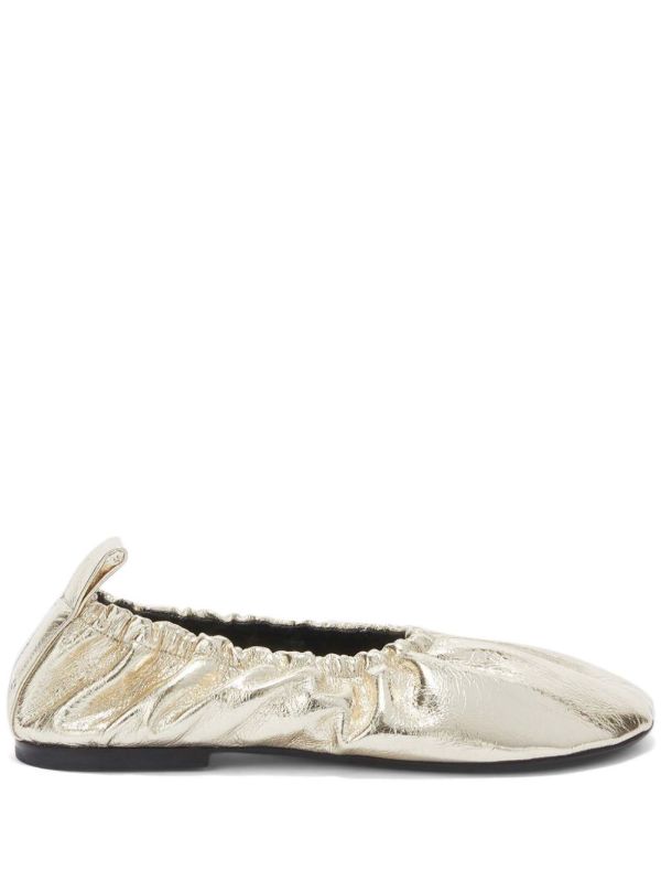 browns Jil Sander gathered-detail leather ballerina shoes | Browns Ballerina Shoes