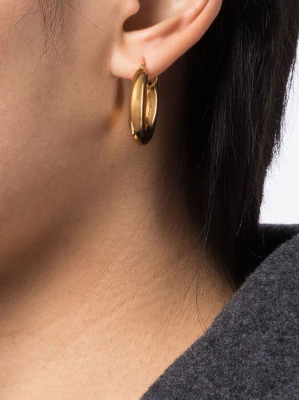 Browns Jil Sander Gold-tone Classic Hoop Earrings | Browns Earrings