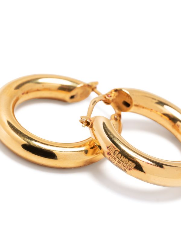 Browns Jil Sander Gold-tone Classic Hoop Earrings | Browns Earrings