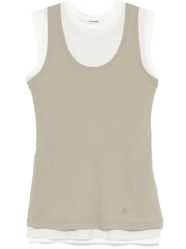 browns Jil Sander Layered Tank Top | Browns Vests & Tank Tops