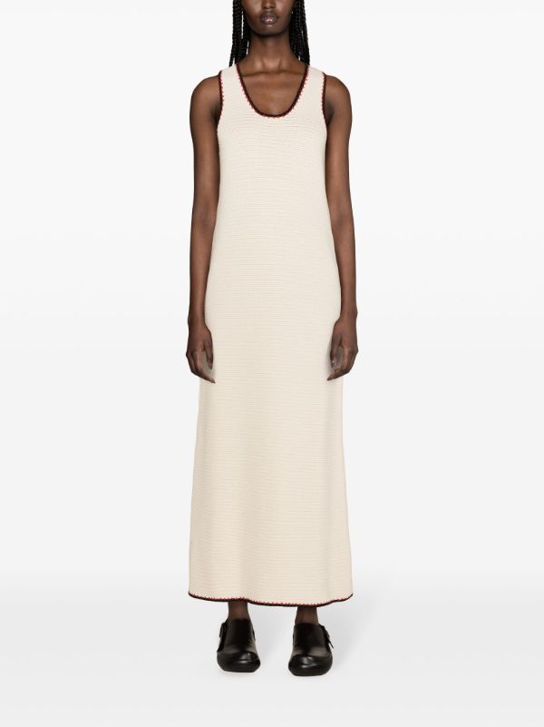 Browns Jil Sander Neutral Crochet Knit Maxi Dress | Browns Day Dresses