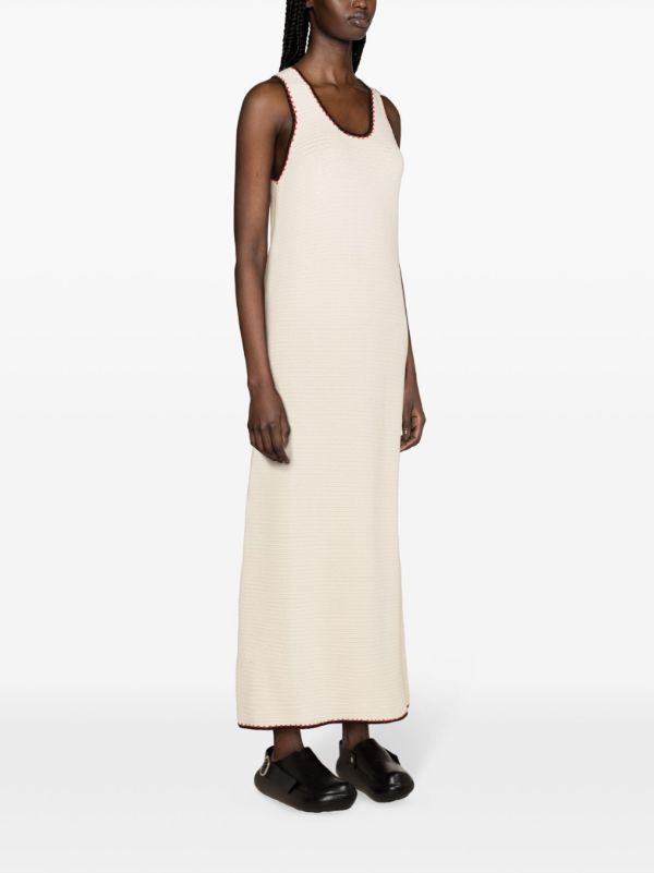 Browns Jil Sander Neutral Crochet Knit Maxi Dress | Browns Day Dresses