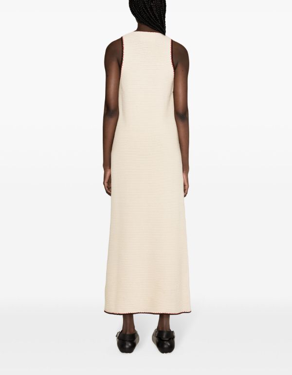 Browns Jil Sander Neutral Crochet Knit Maxi Dress | Browns Day Dresses