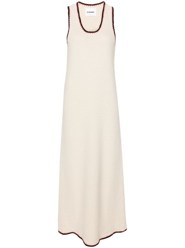 browns Jil Sander Neutral Crochet Knit Maxi Dress | Browns Day Dresses