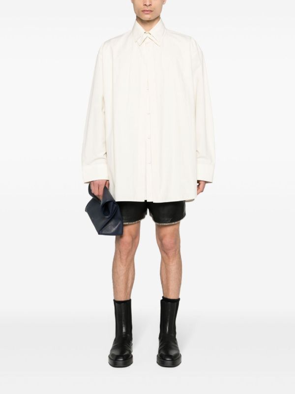 Browns Jil Sander Neutral Double-Collar Cotton Shirt | Browns Shirts