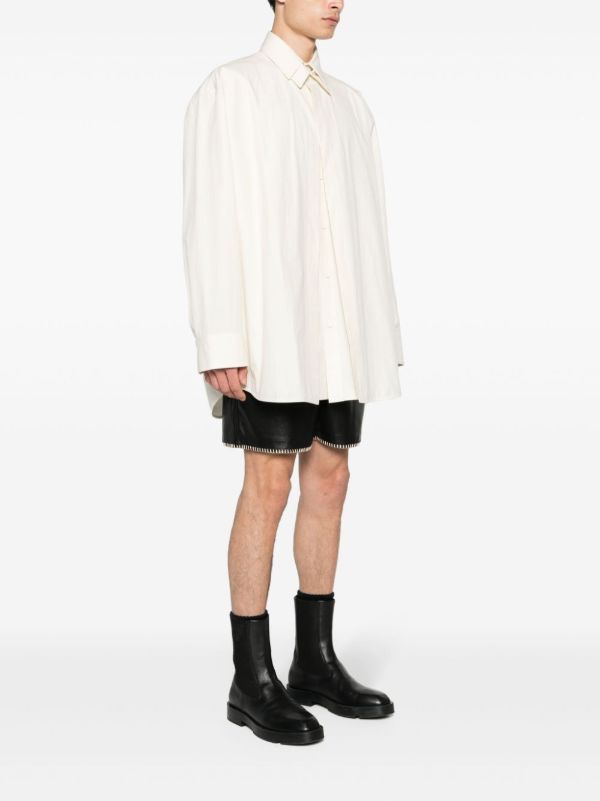 Browns Jil Sander Neutral Double-Collar Cotton Shirt | Browns Shirts